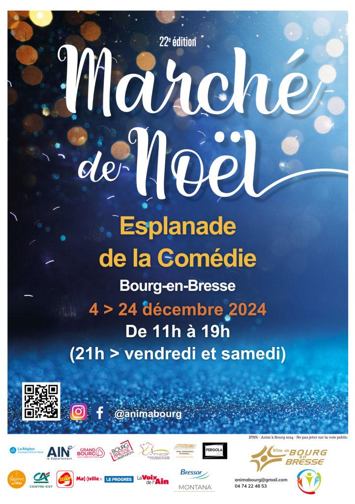 Affiche marché de noël 2025 Bourg en Bresse